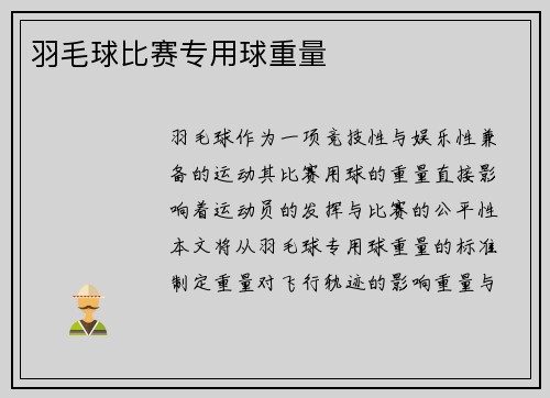羽毛球比赛专用球重量